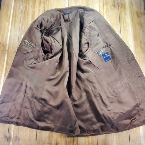 VTG Brooks Brothers Loro Piana Cashmere Blazer Mens 43R Brown Coarsehair Italy - Picture 13 of 13